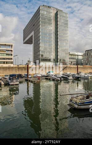 Reflexion im Hafenbecken Stockfoto