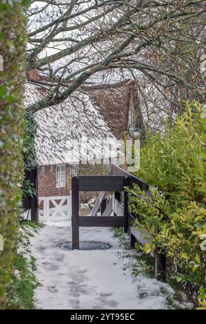 Friesisches Haus im Winter Stockfoto