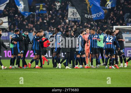 Bergamo, Italien. Dezember 2024. Celebrates, Serie A, Atalanta BC vs AC Milan, Spiel 2024-25 im Gewiss Stadium in Bergamo (BG), Italien, 06.12.2024.Foto: Marius Bunduc/LiveMedia Credit: Independent Photo Agency/Alamy Live News Stockfoto