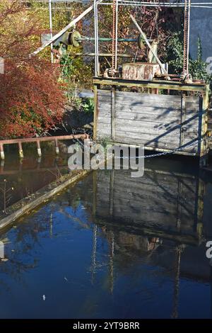 Altes Wehr in Moosburg an der Isar, Oberbayern Stockfoto