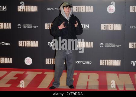 Rom, Italien. Dezember 2024. Ariete besucht den roten Teppich des Films „Better man“ im Auditorium Parco della Musica. Quelle: SOPA Images Limited/Alamy Live News Stockfoto