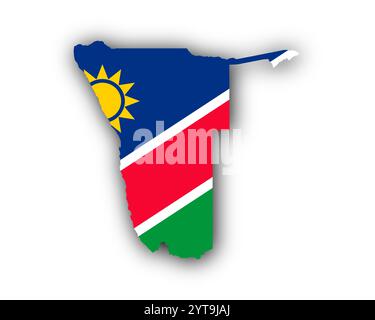 Karte und Flagge von Namibia Stockfoto