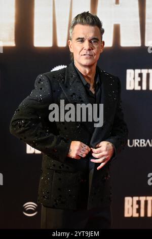 Rom, Italien. Dezember 2024. Robbie Williams nimmt am 6. Dezember 2024 an der „Better man“ Premiere im Auditorium Parco Della Musica in Rom Teil. Quelle: Live Media Publishing Group/Alamy Live News Stockfoto