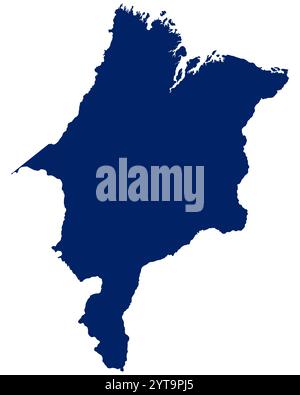 Karte von Maranhao in blauer Farbe Stockfoto