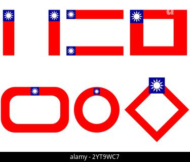 Flaggen aus Taiwan mit freiem Textraum Stockfoto