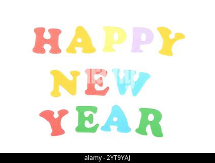 Begriff aus bunten Buchstaben auf weiß Stockfoto