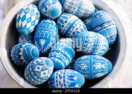 Handbemalte Ostereier Stockfoto