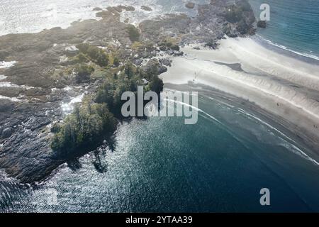 Sightseeing-Flug über Tofino, Vancouver Island. Kanada Stockfoto