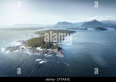 Sightseeing-Flug über Tofino, Vancouver Island. Kanada Stockfoto