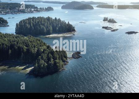 Sightseeing-Flug über Tofino, Vancouver Island. Kanada Stockfoto