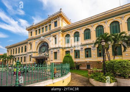 Das zentrale Postamt von Saigon in der Innenstadt von Ho Chi Minh City, Vietnam. Stockfoto