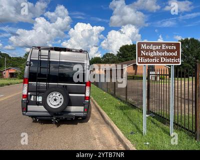 8. JULI 2023, JACKSON, MS. - USA - Medgar Evers Historic District, Civil Rights Sacred Spot Stockfoto