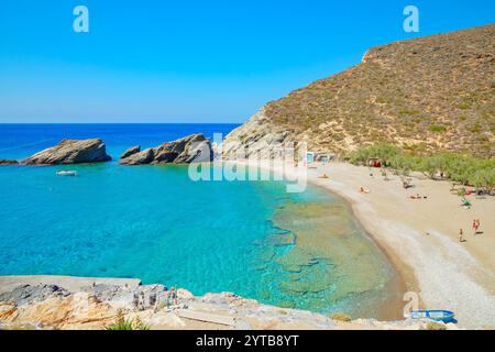 Agios Nikolaos Strand, Agali, Folegandros Insel, Kykladen Inseln, Griechenland Stockfoto