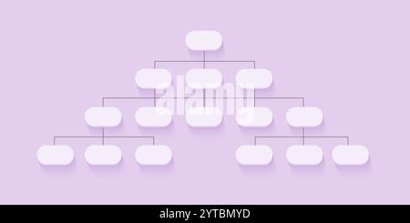 Sitemap 3D-Symbol. Flussdiagramm UI UX. Vektorabbildung. Hierarchiekonzept. Datenorganisation. Perfekt für Web- und App-Schnittstellen und Infografiken Stock Vektor