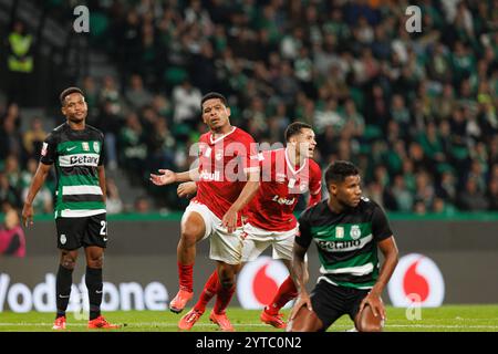 Vinicius Lopes feiert, nachdem er beim Spiel der Liga Portugal zwischen den Teams von Sporting CP und CD Santa Clara im Estadio Jose Alvalade (Mac Stockfoto