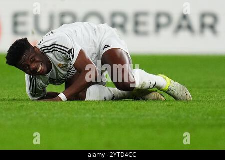 Bilbao, Spanien. Dezember 2024. Aurelien Tchouameni von Real Madrid während des La Liga EA Sports Matches zwischen Athletic Club und spielte am 4. Dezember 2024 im San Mames Stadium in Bilbao, Spanien. (Foto: Bagu Blanco/PRESSINPHOTO) Credit: PRESSINPHOTO SPORTS AGENCY/Alamy Live News Stockfoto