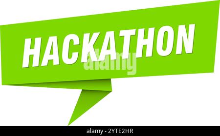 hackathon-Banner. hackathon-Sprechblase, Etikett, Aufkleber, Band, Zeichenvorlage Stock Vektor