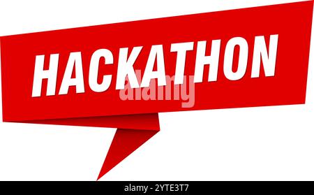 hackathon-Banner. hackathon-Sprechblase, Etikett, Aufkleber, Band, Zeichenvorlage Stock Vektor