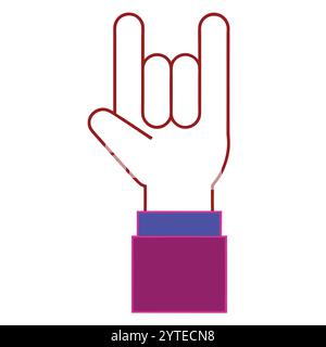 Handmade American Sign Language I Love You Sign Vector Illustration Stock Vektor