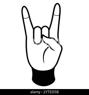 Handmade American Sign Language I Love You Sign Vector Illustration Stock Vektor