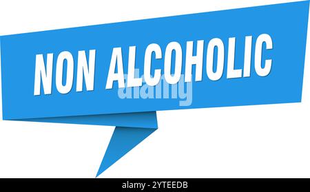 Alkoholfreies Banner. Alkoholfreie Sprechblase, Etikett, Aufkleber, Band, Zeichenvorlage Stock Vektor