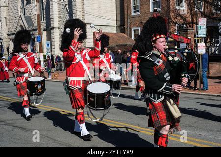 Alexandria, Virginia, USA. Parade zu Ehren des Geburtstags von George Washington. Stockfoto