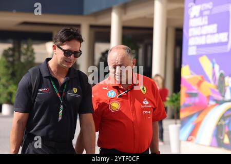 Frederic Vasseur (Scuderia Ferrari HP, Teamchef), ARE, Formel 1 Weltmeisterschaft, Abu Dhabi Grand Prix, Yas Marina Circuit, 07.12.2024 Foto: Eibner-Pressefoto/Annika Graf Stockfoto