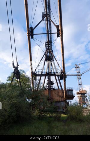 Industriekran umgeben von Natur. Stockfoto