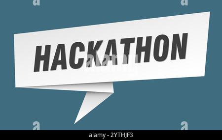 hackathon-Banner. hackathon-Sprechblase, Etikett, Aufkleber, Band, Zeichenvorlage Stock Vektor