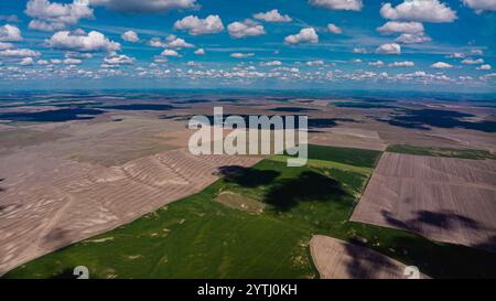 MAI 2024, SÜDLICH VON SPOKEANE, WA - die Palouse Grain and Wheat Agrar Region südlich von Spokeane erzeugt Muster von hügeligen Hügeln und Schatten - in der Nähe von Steptoe Butte, außerhalb von Pullman WA Stockfoto