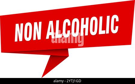 Alkoholfreies Banner. Alkoholfreie Sprechblase, Etikett, Aufkleber, Band, Zeichenvorlage Stock Vektor