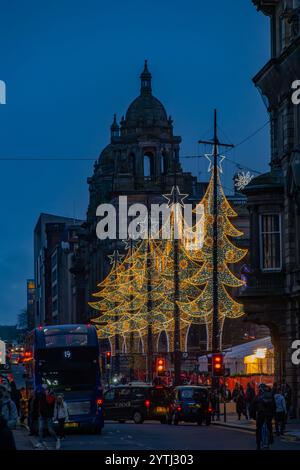 Weihnachtsbeleuchtung am George Square Glasgow Schottland Stockfoto
