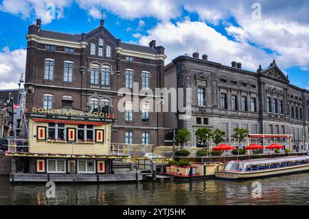 Amsterdam's Treasures: Rokin Canal, Rondvaart Kooij und Allard Pierson Museum 22. Juli 2009 Stockfoto