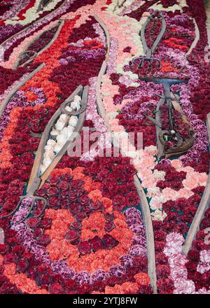 Girona, Spanien, 14. Mai 2013: Lebendige Teppiche auf Gironas Temps de Flors Festival Stockfoto