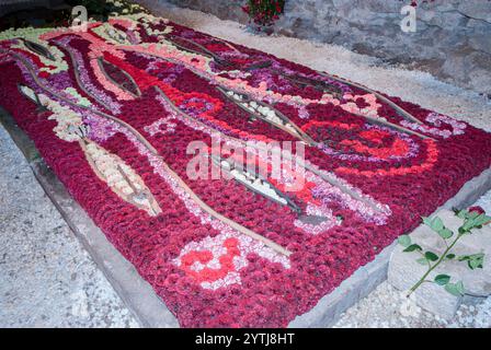 Girona, Spanien, 14. Mai 2013: Lebendige Teppiche auf Gironas Temps de Flors Festival Stockfoto