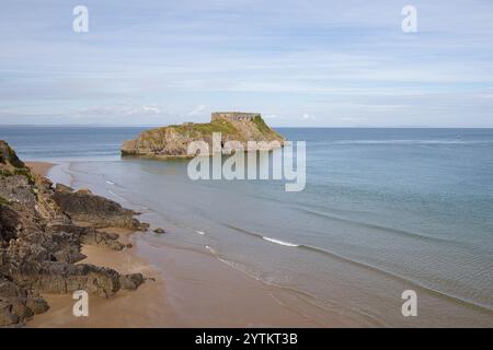 St. Catherine’s Island ist eine kleine Gezeiteninsel in Tenby in Pembrokeshire, Wales. Stockfoto