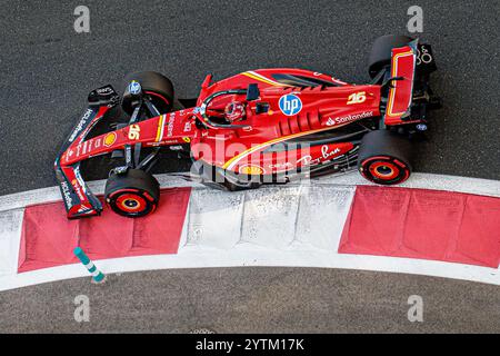 Yas Marina, Abu Dhabi. Dezember 2024. 12/7/2024 - Charles Leclerc (MON) - Scuderia Ferrari - Ferrari SF-24 - Ferrari während der Samstag Sitzung des Formel 1 Etihad Airways Abu Dhabi Grand Prix 2024, Yas Marina, Abu Dhabi 6-8 Dezember 2024 (Foto: Alessio de Marco/SIPA USA) Credit: SIPA USA/Alamy Live News Stockfoto