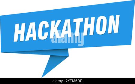 hackathon-Banner. hackathon-Sprechblase, Etikett, Aufkleber, Band, Zeichenvorlage Stock Vektor