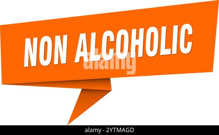 Alkoholfreies Banner. Alkoholfreie Sprechblase, Etikett, Aufkleber, Band, Zeichenvorlage Stock Vektor