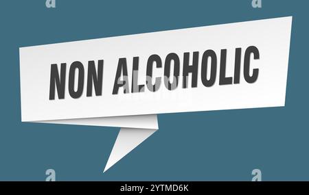Alkoholfreies Banner. Alkoholfreie Sprechblase, Etikett, Aufkleber, Band, Zeichenvorlage Stock Vektor