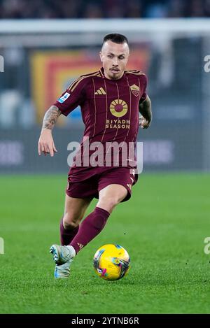 Rom, Italien. Dezember 2024. Angelino von AS Roma während des Spiels der Serie A Enilive zwischen AS Roma und US Lecce im Stadio Olimpico am 7. Dezember 2024 in Rom. Quelle: Giuseppe Maffia/Alamy Live News Stockfoto