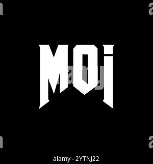 MOI Letter Logo für Technologieunternehmen. MOI-Logo-Design in Schwarz-weiß-Farbkombination. MOI-Logo, MOI-Vektor, MOI-Design, MOI-Symbol, MOI-Alph Stock Vektor