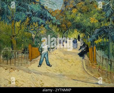 Van Gogh Eingang zum Public Garden in Arles 1888, Vincent Van Gogh Malerei, Arles, Park und Garten; Post-Impressionismus aus dem 19. Jahrhundert Stockfoto