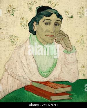 Van Gogh „The Arlesienne“ (Porträt der Madame Ginoux) 1890; eine von einer Serie, Van Gogh Porträt einer Frau; Gemälde aus dem 19. Jahrhundert. Frau in der Malerei. Stockfoto