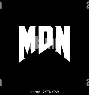 MDN-Letter-Logo für Technologieunternehmen. Schwarz-weiß-Farbkombination mit MDN-Logo. MDN-Logo, MDN-Vektor, MDN-Design, MDN-Symbol, MDN-Alph Stock Vektor