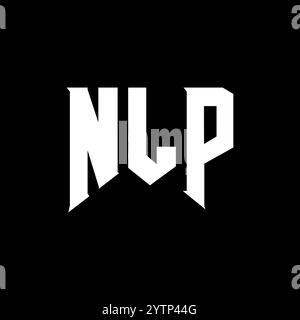 NLP-Letter-Logo für Technologieunternehmen. Schwarz-weiße Farbkombination mit NLP-Logo. NLP-Logo, NLP-Vektor, NLP-Design, NLP-Symbol, NLP-Alph Stock Vektor