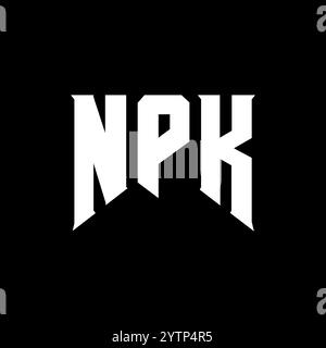 NPK-Letter-Logo für Technologieunternehmen. Schwarz-weiße Farbkombination mit NPK-Logo. NPK-Logo, NPK-Vektor, NPK-Design, NPK-Symbol, NPK-Alph Stock Vektor