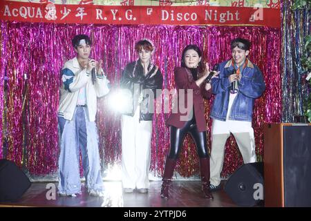 TAIPEI, CHINA - 6. DEZEMBER 2024 - Acqua R.Y.G., bestehend aus Lin Yujia, Always You and Trunk Texts und Wang Tsai-hua, einer taiwanesischen Hokkien-weiblichen Sünde Stockfoto