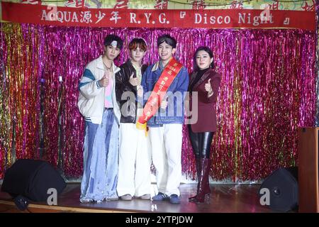 TAIPEI, CHINA - 6. DEZEMBER 2024 - Acqua R.Y.G., bestehend aus Lin Yujia, Always You and Trunk Texts und Wang Tsai-hua, einer taiwanesischen Hokkien-weiblichen Sünde Stockfoto