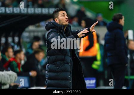 Mönchengladbach, Deutschland. Dezember 2024. Nuri Sahin, Cheftrainer von Borussia Dortmund, Gesten während des ersten Ligaspiels zwischen Borussia Mönchengladbach und Borussia Dortmund in Mönchengladbach, Deutschland, 7. Dezember 2024. Quelle: Joachim Bywaletz/Xinhua/Alamy Live News Stockfoto